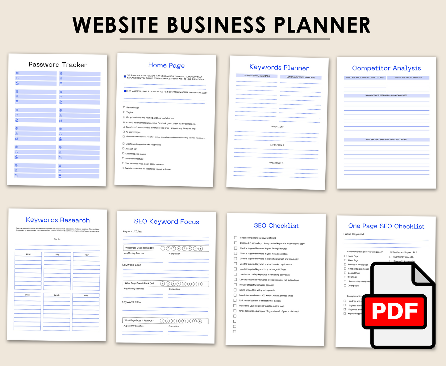 WEBSITE BUSINESS PLANNER