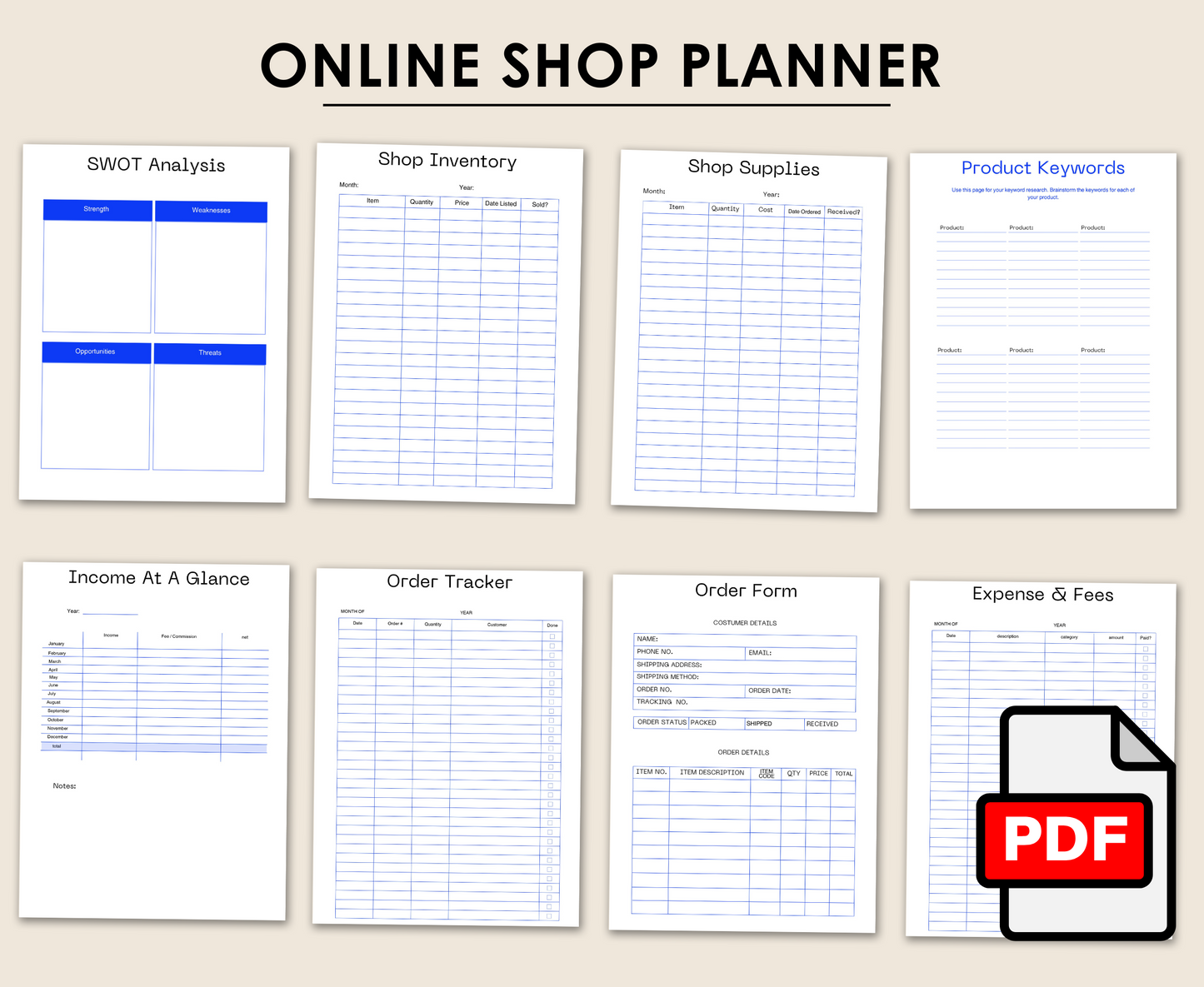 ONLINE SHOP PLANNER