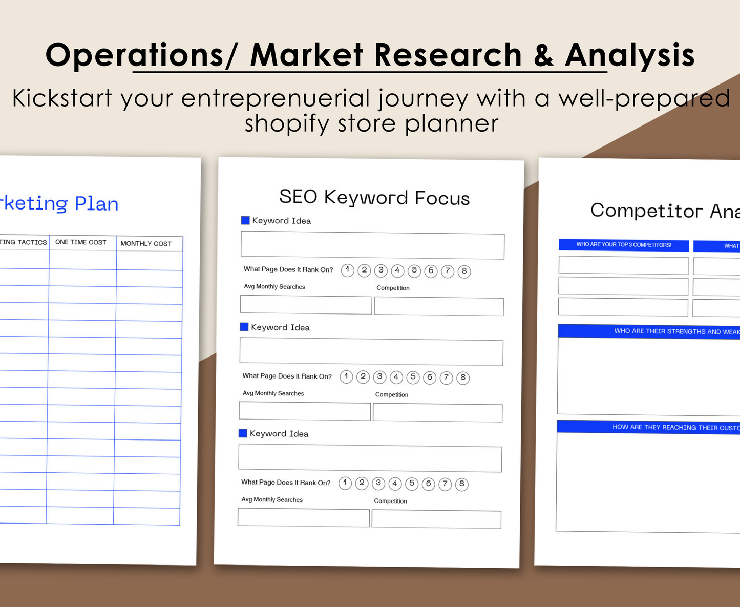 SHOPIFY STORE PLANNER