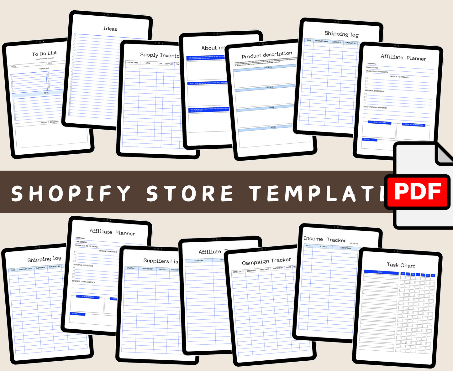 SHOPIFY STORE PLANNER