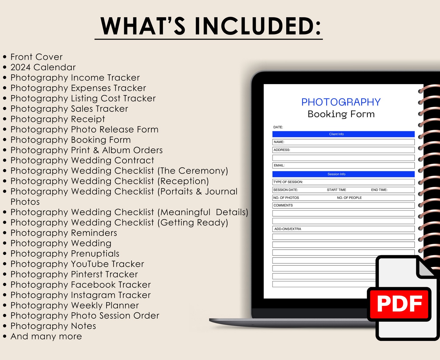 PHOTOGRAPHY BUSINESS PLANNER