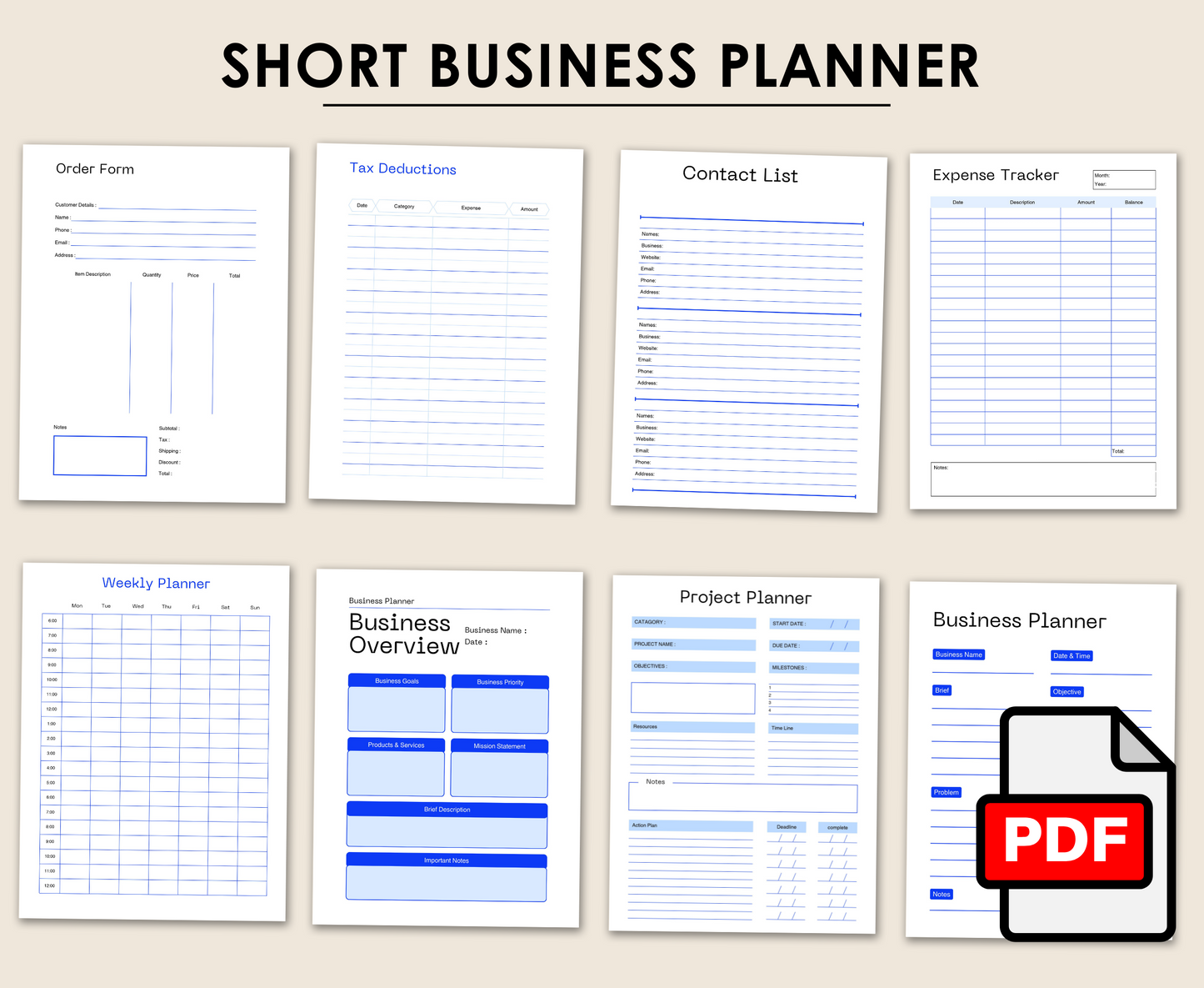 SHORT BUSINESS PLANNER