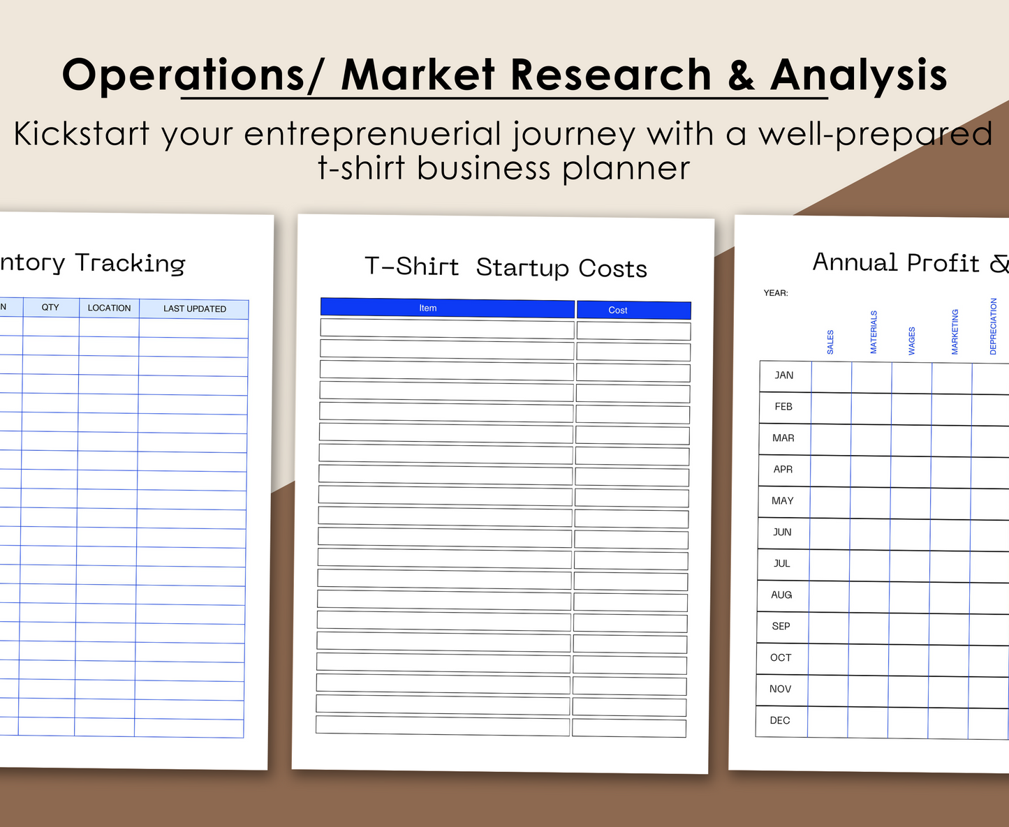 T-SHIRT BUSINESS PLANNER