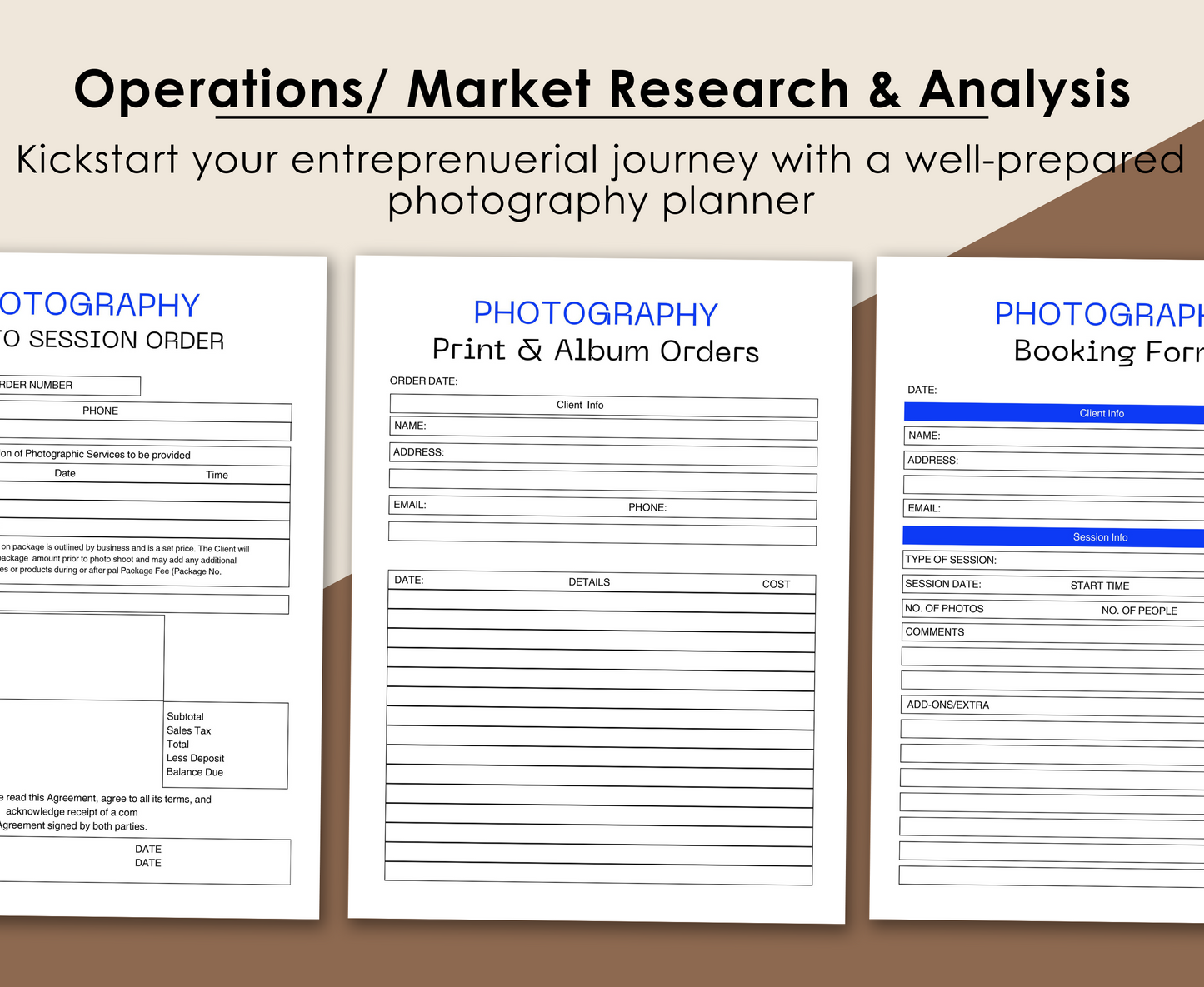PHOTOGRAPHY BUSINESS PLANNER